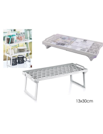 WHITE SHELF WITH FOLDABLE FEET 14x30 CENTIMETERS