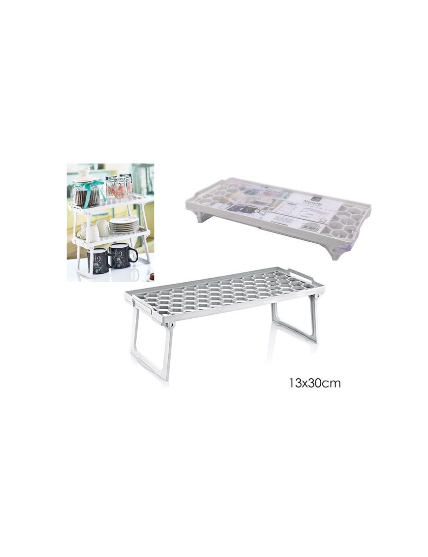 WHITE SHELF WITH FOLDABLE FEET 14x30 CENTIMETERS