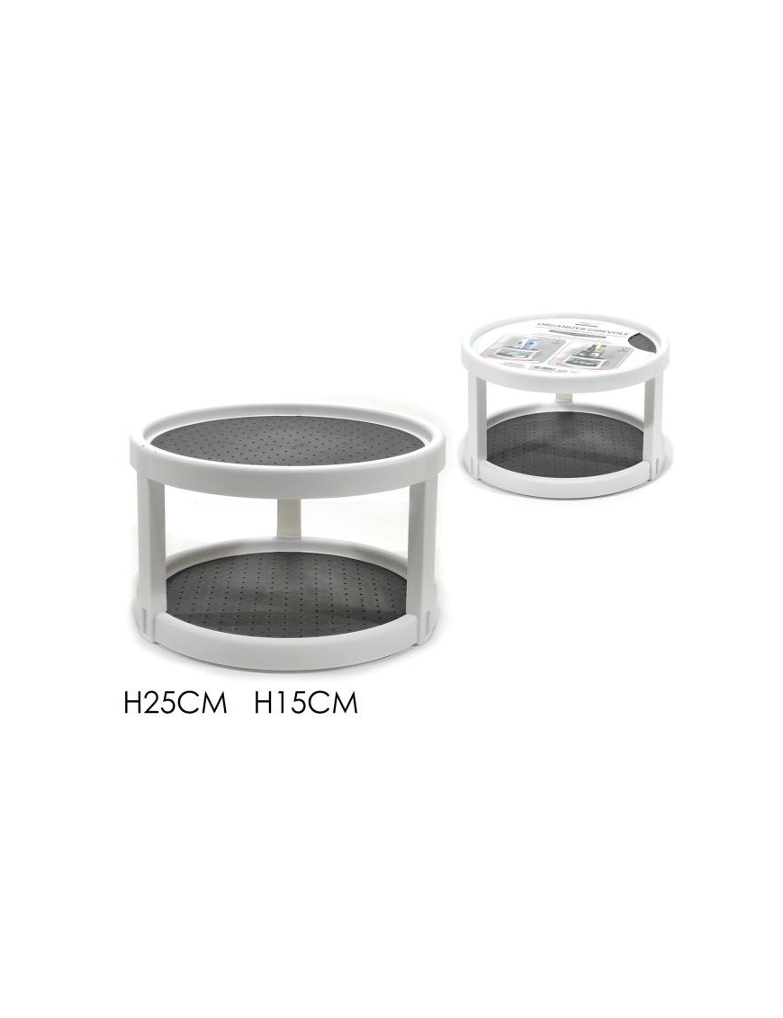 ROUND ROTATING TRAY 2 TIERS DIAMETER 25 CENTIMETERS