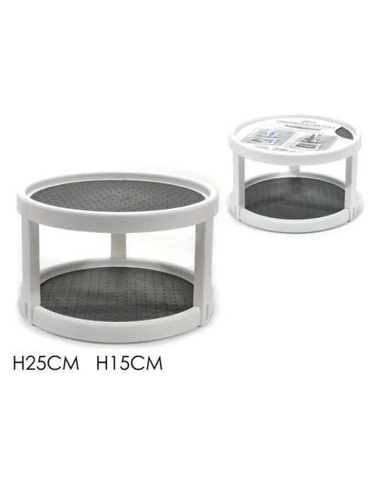 ROUND ROTATING TRAY 2 TIERS DIAMETER 25 CENTIMETERS