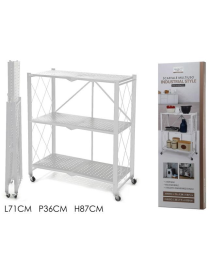 WHITE FOLDABLE SHELF 71x36x87cm