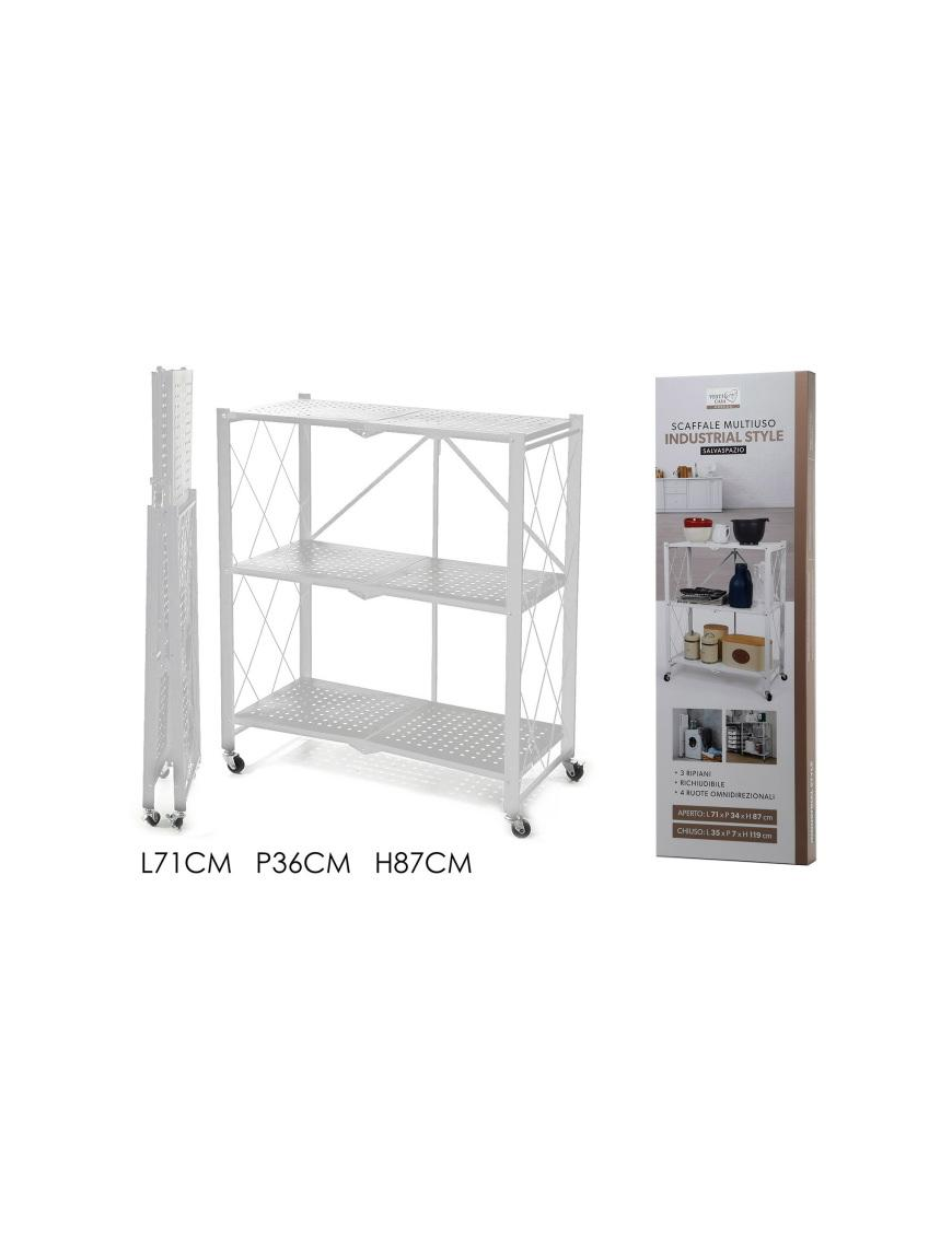 WHITE FOLDABLE SHELF 71x36x87cm