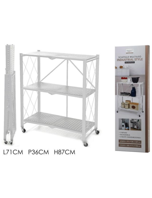 WHITE FOLDABLE SHELF 71x36x87cm