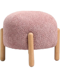 POUF BOUCLE 41x36 CENTIMETRI ROSA