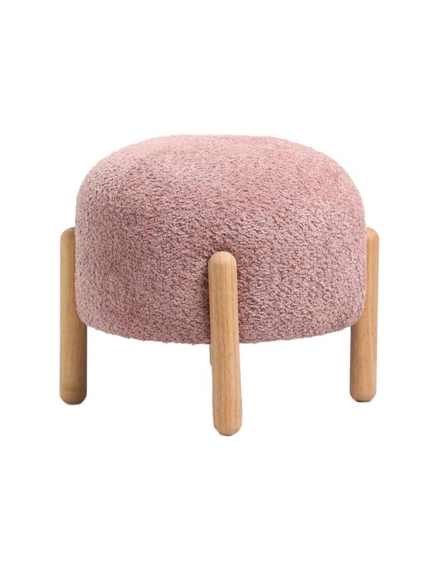 POUF BOUCLE 41x36 CENTIMETRI ROSA