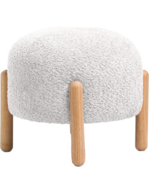 POUF BOUCLE 41x36 CENTIMETRI BIANCO