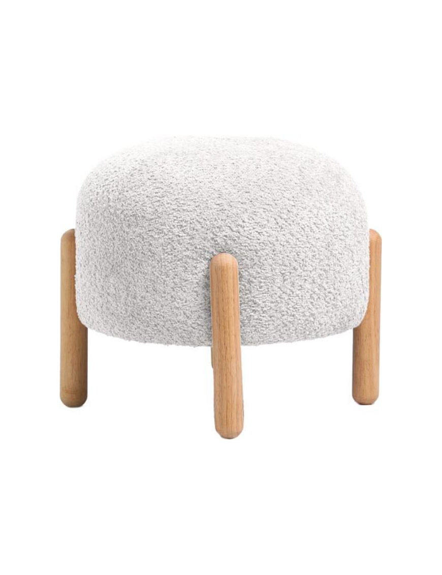 POUF BOUCLE 41x36 CENTIMETERS WHITE
