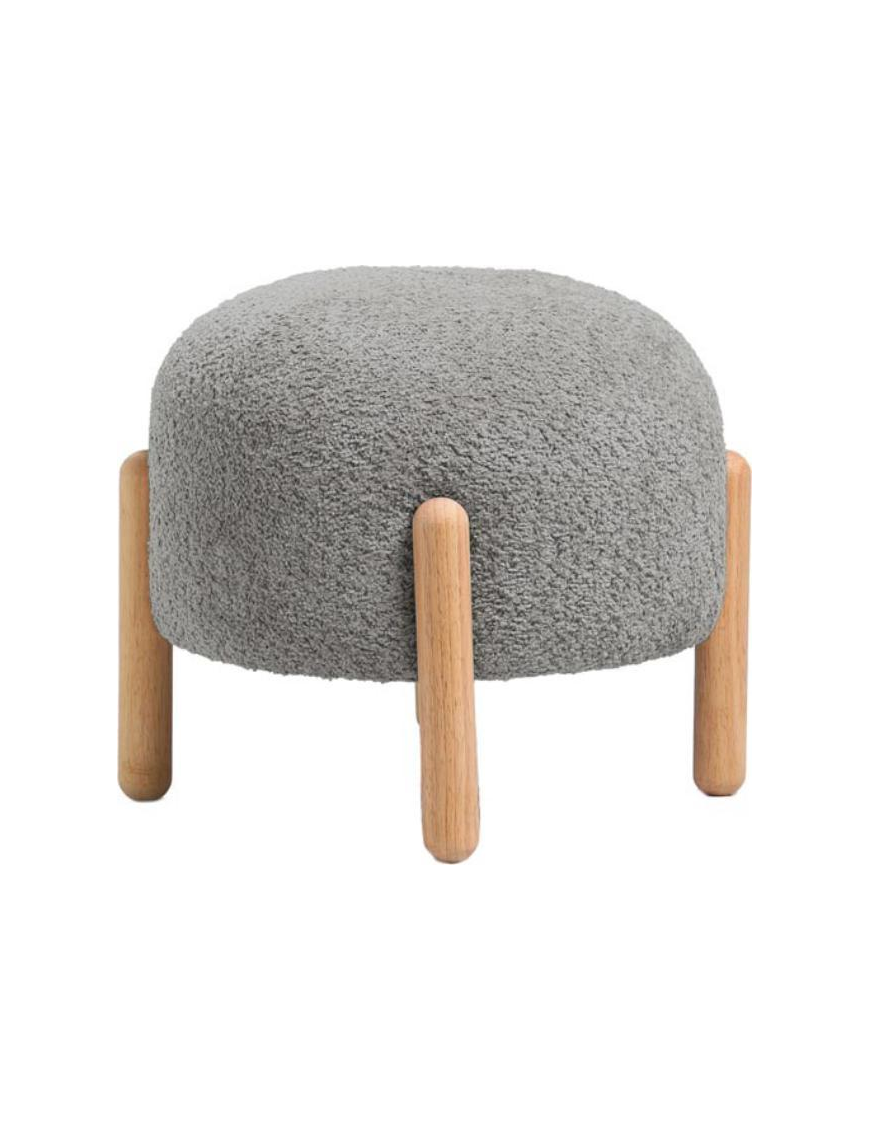 POUF BOUCLE 41x36 CENTIMETRI GRIGIO