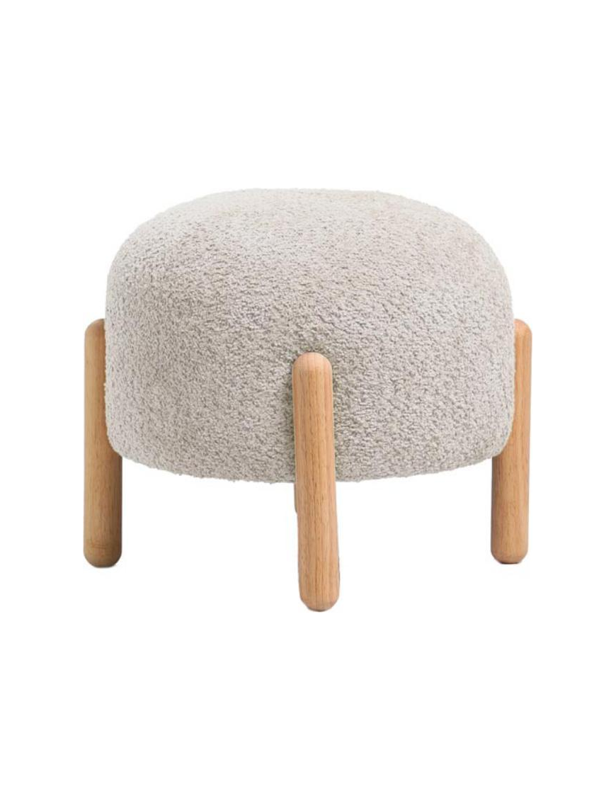 POUF BOUCLE 41x36 CENTIMETRI CREMA