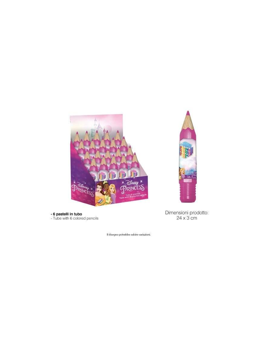 PRINCESS COLORI A MATITA 6pezzi TUBO