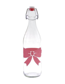 SWING BOTTLE 1lt PINK BOW DECORATION
