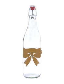 SWING BOTTLE 1lt WITH TAUPE BOW DECORATION