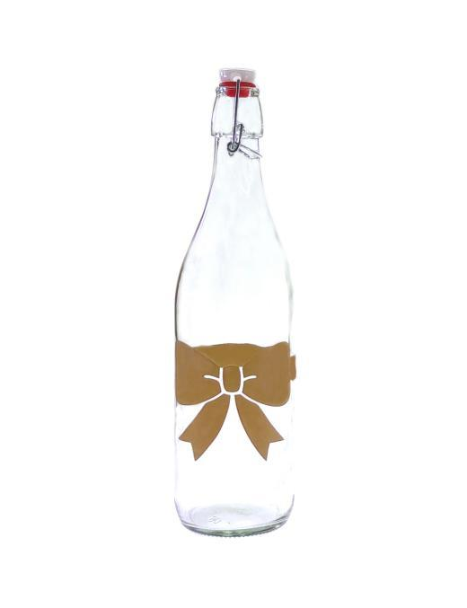 SWING BOTTLE 1lt WITH TAUPE BOW DECORATION