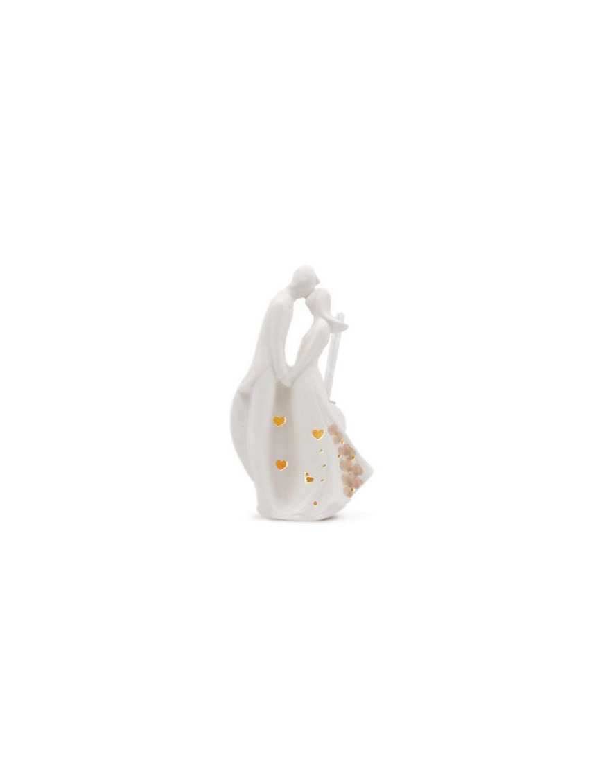 COPPIA SPOSI CON LUCE BIANCO 19 CENTIMETRI