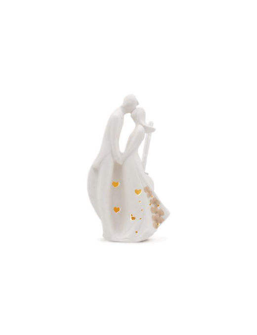 COPPIA SPOSI CON LUCE BIANCO 19 CENTIMETRI