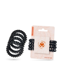 ELASTICI CAPELLI SPIRALE 4pezzi NERI