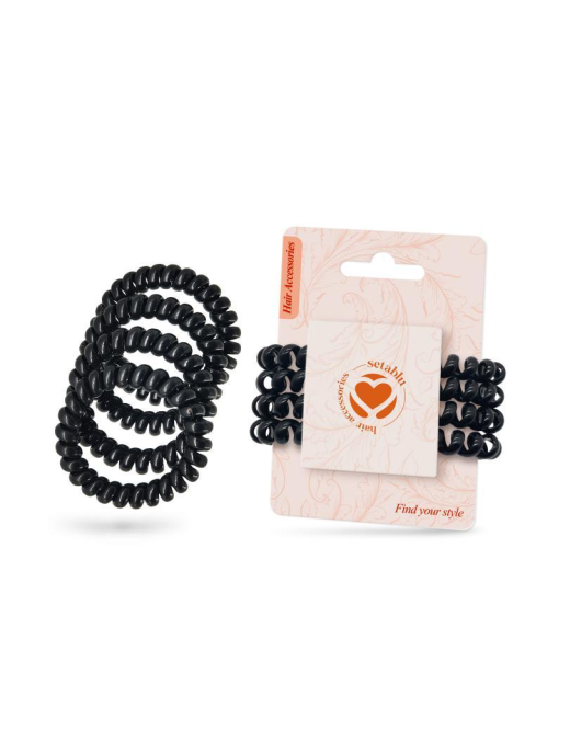 ELASTICI CAPELLI SPIRALE 4pezzi NERI