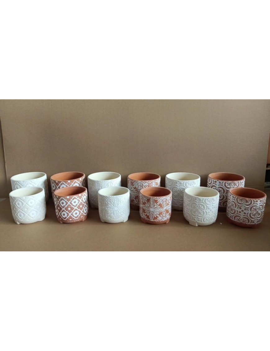 CERAMIC VASE ASSORTED COLORS 2 PIECES d.12/14CM