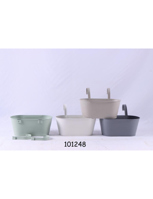 OVAL PLANTER IN COLORED IRON 29x15x21 CENTIMETERS