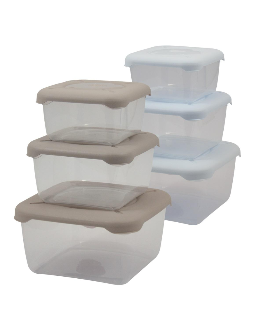 CONTENITORI QUADRI FRIGOBELLA 3 PEZZI COLORE TORTORA