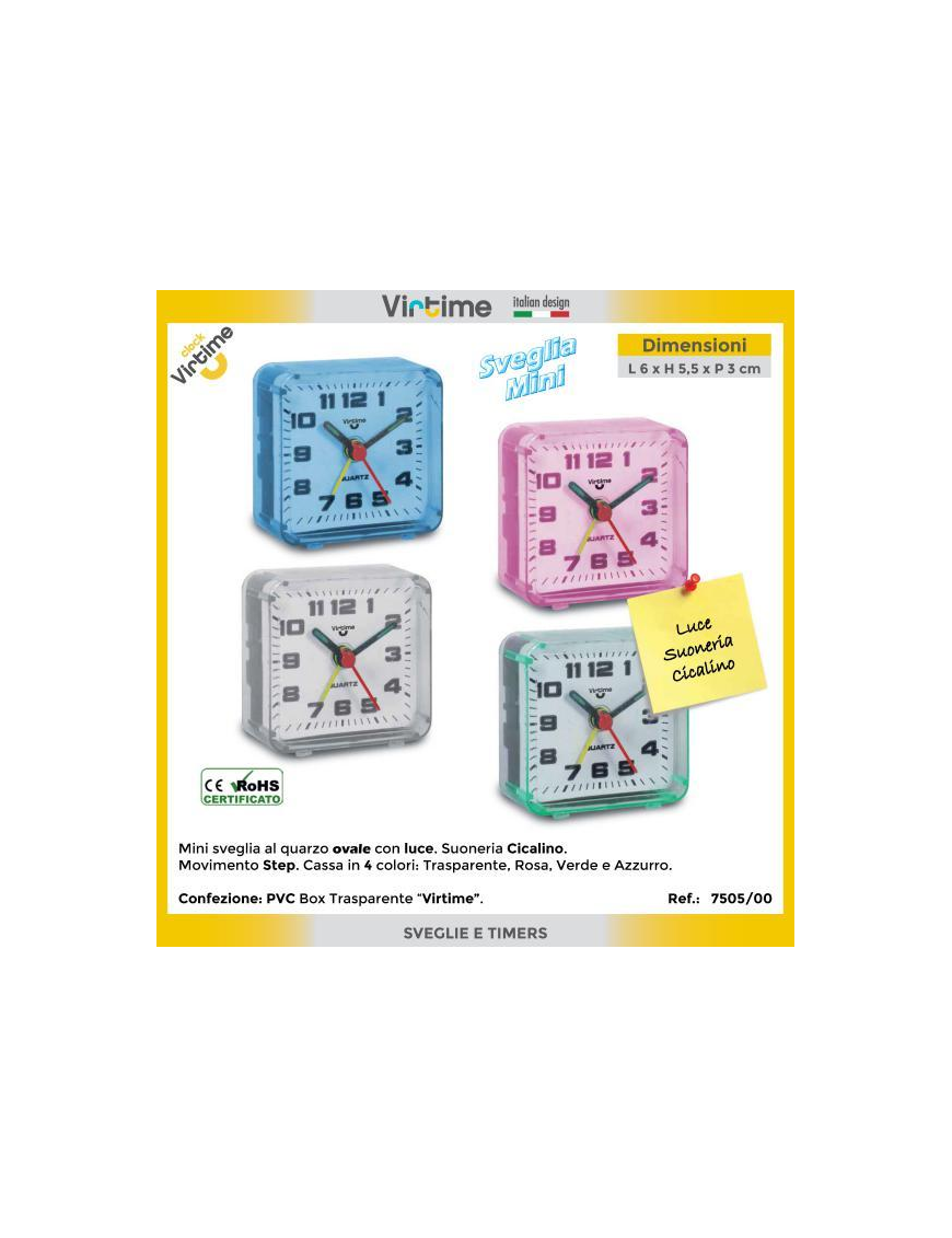 TRANSPARENT STEP QUARTZ ALARM
