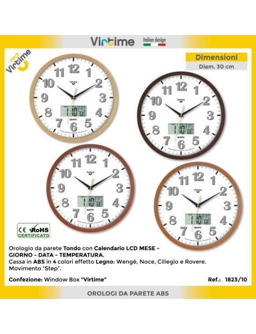 OROLOGIO PARETE ABS DIAMETRO 30 CENTIMETRI