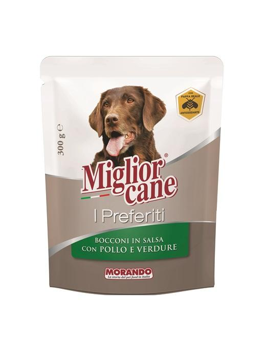 MIGLIOR CANE I PREFERITI BOCCONI POLLO+VERDURE SALSA 300g