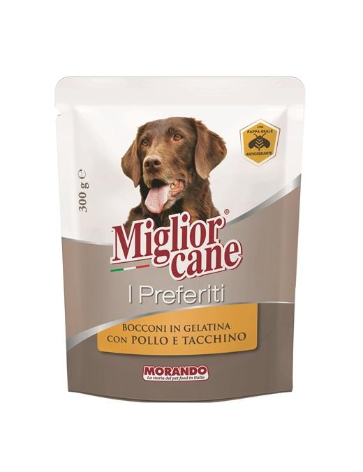 MIGLIOR CANE I PREFERITI BOCCONI POLLO+TACCHINO GEL 300gr