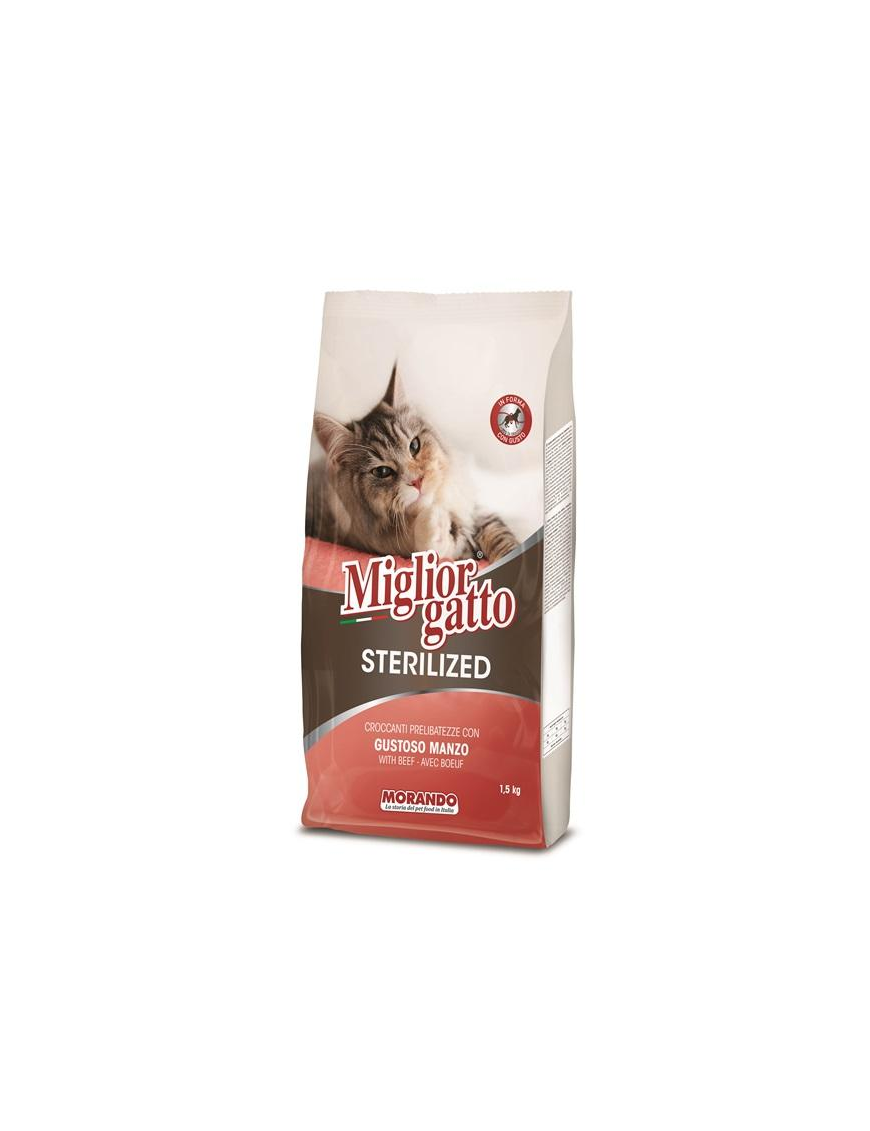 MIGLIOR GATTO STERILIZED CROCCHETTE MANZO GUSTOSO 1,5kg
