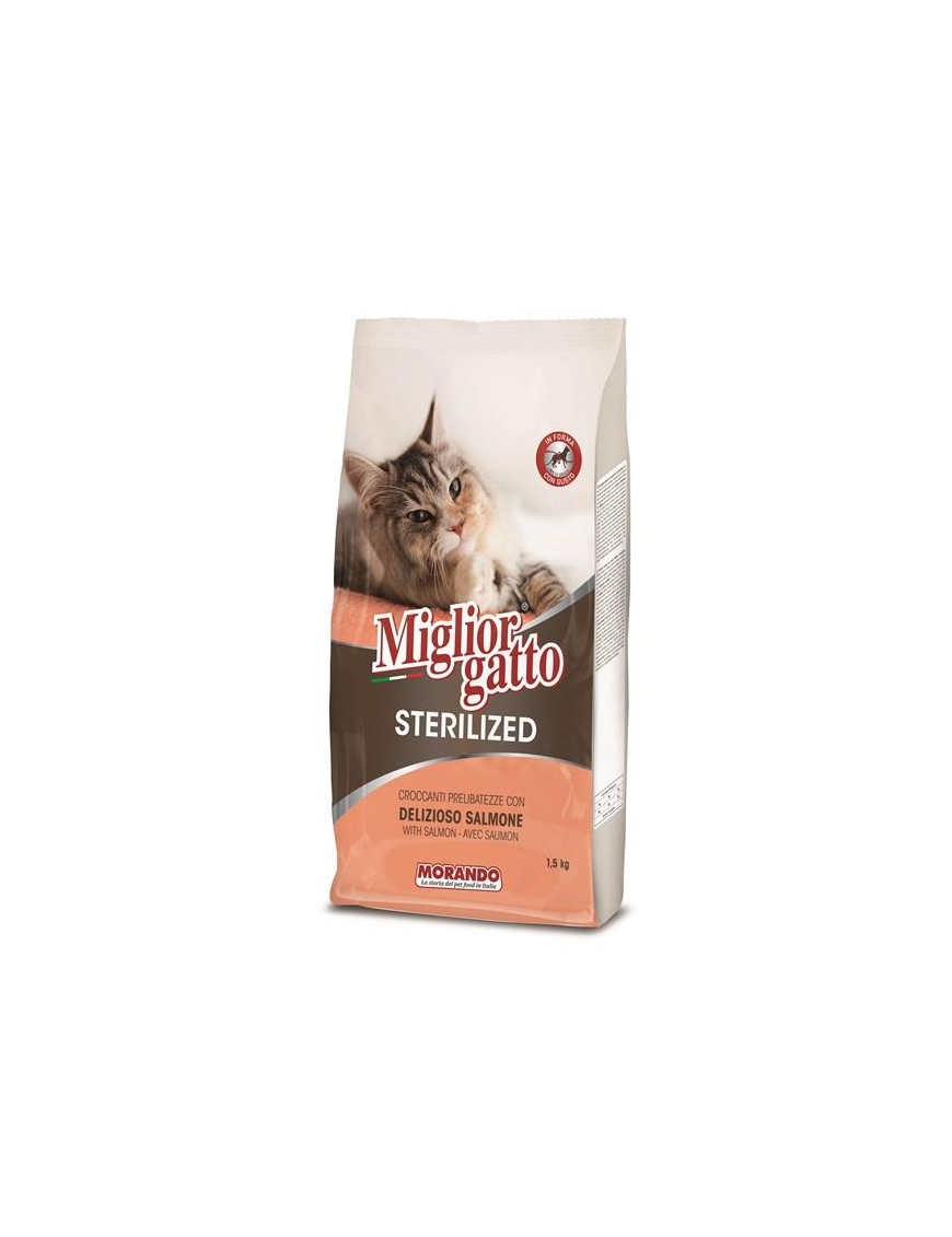 MIGLIOR GATTO STERILIZED CROCCHETTE SALMONE DELIZIOSO 1,5kg