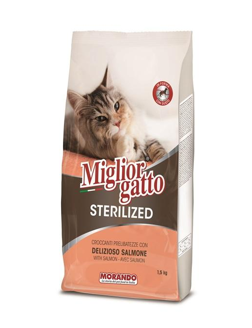 MIGLIOR GATTO STERILIZED CROCCHETTE SALMONE DELIZIOSO 1,5kg