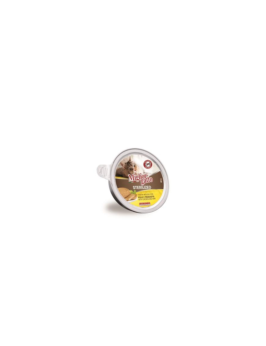 MIGLIOR GATTO STERILIZED MOUSSE POLLO+PROSCIUTTO 85gr
