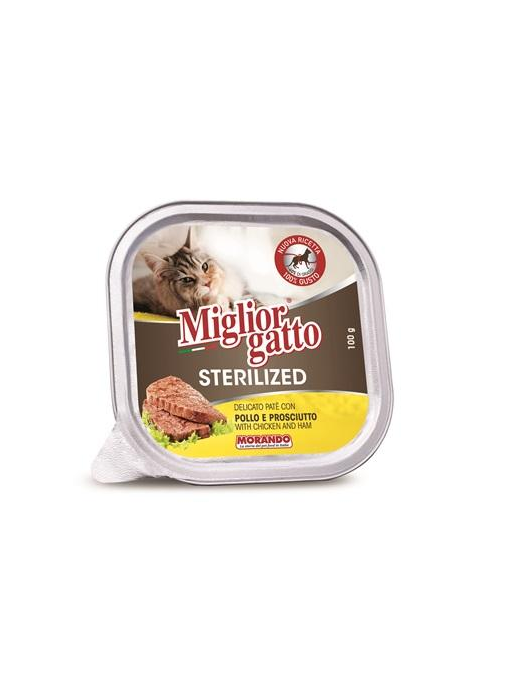 MIGLIOR GATTO STERILIZED PAT 100g POLLO+PROSCIUTTO