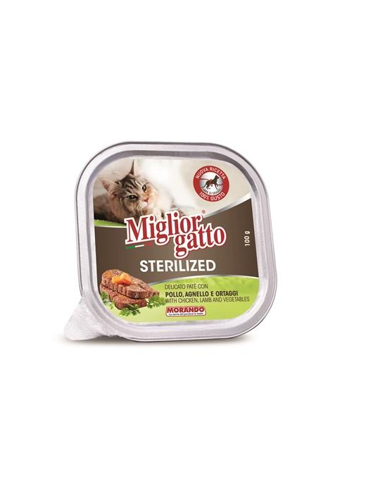 MIGLIOR GATTO STERILIZED PAT 100g POLLO/AGNELLO/ORTAGGI