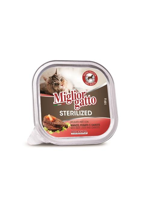 MIGLIOR GATTO STERILIZED PAT 100gr MANZO/FEGATO/CAROTE