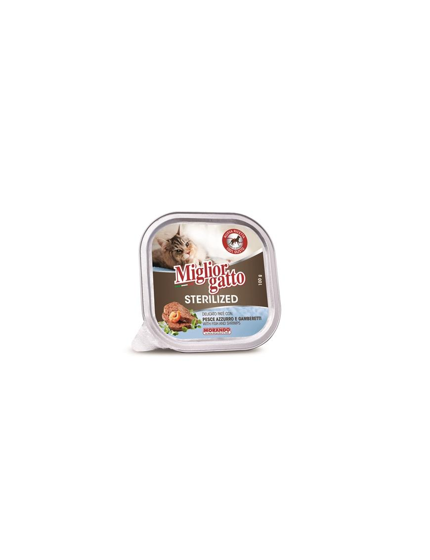 MIGLIOR GATTO STERILIZED PAT 100gr PESCE AZZURRO+GAMBERETTI