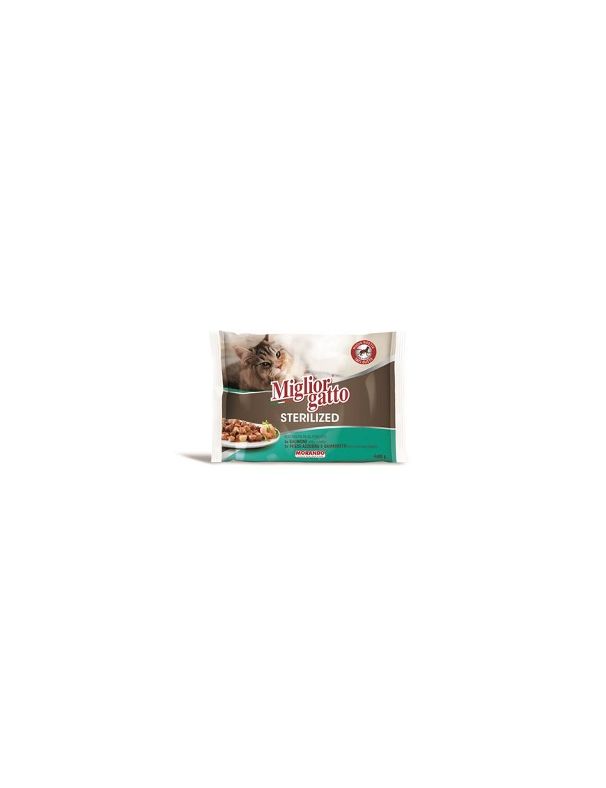 MIGLIOR GATTO STERILIZED BOCCONCINI PESCE in GELATINA 85g X4confezioni monodose