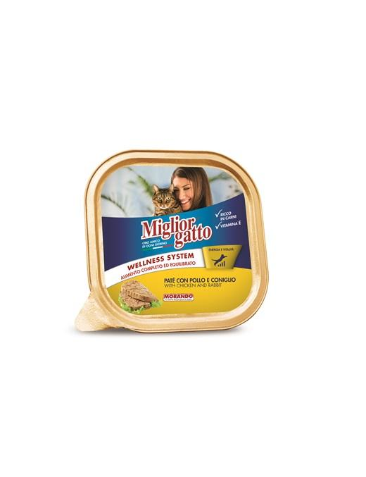 MIGLIOR GATTO VASCHETTA POLLO+CONIGLIO 100gr