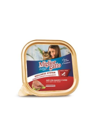 MIGLIOR GATTO VASCHETTA MANZO+CUORE 100gr
