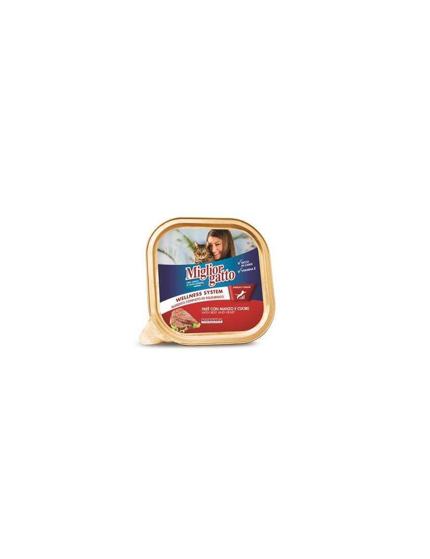 MIGLIOR GATTO VASCHETTA MANZO+CUORE 100gr
