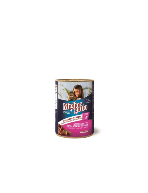 MIGLIOR GATTO BOCCONCINI 405g TRIPPA/AGNELLO