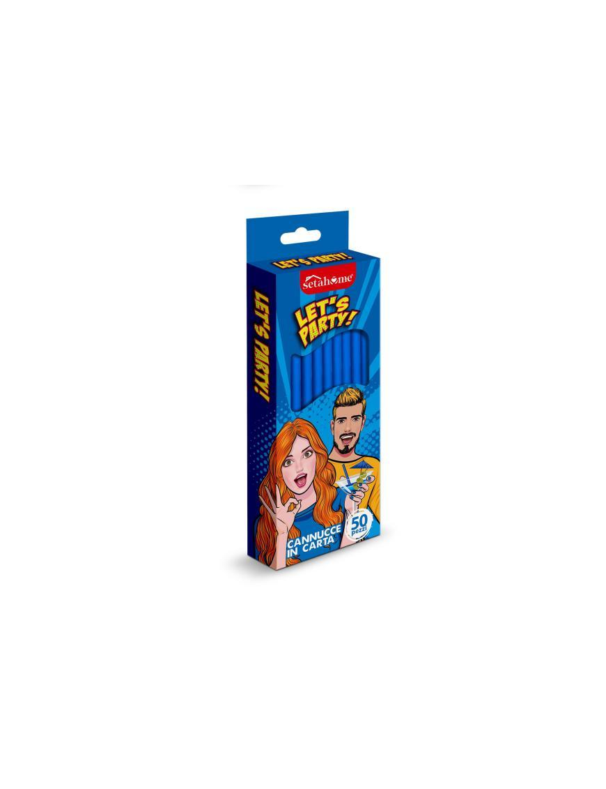 BLUE PAPER STRAWS 50 pieces