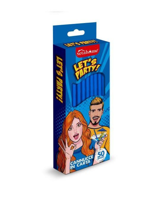 BLUE PAPER STRAWS 50 pieces