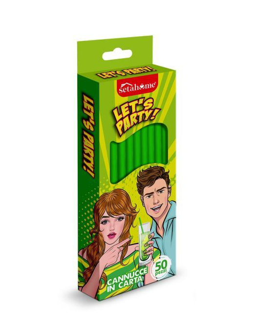 GREEN PAPER STRAWS 50 pieces