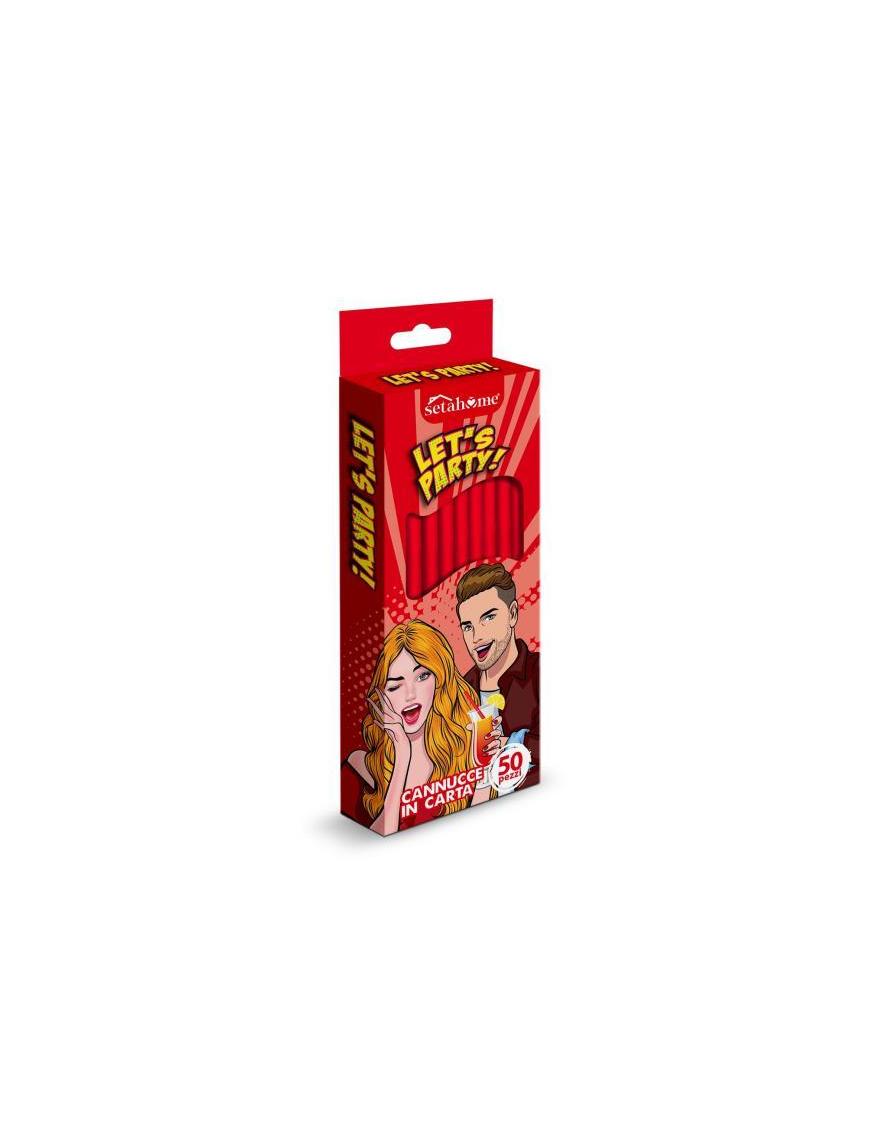 RED PAPER STRAWS 50 pieces