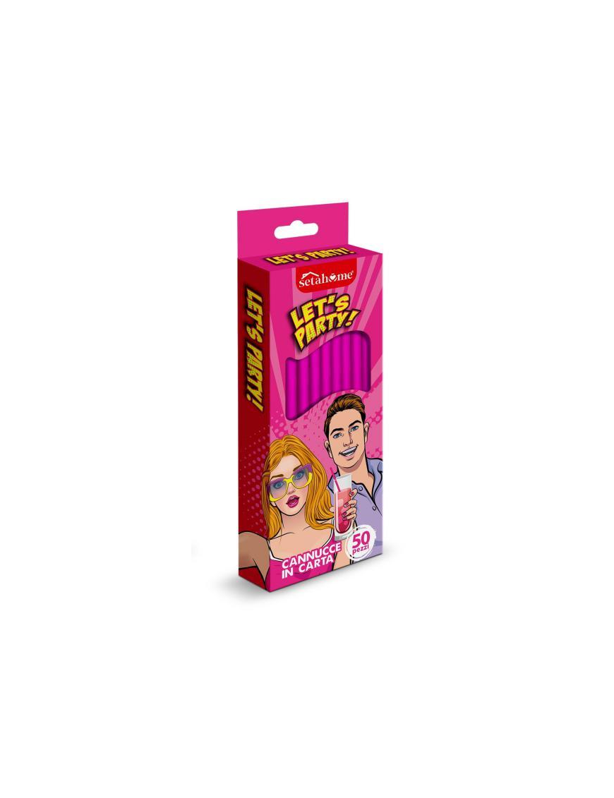 CANNUCCE CARTA FUCSIA 50pezzi