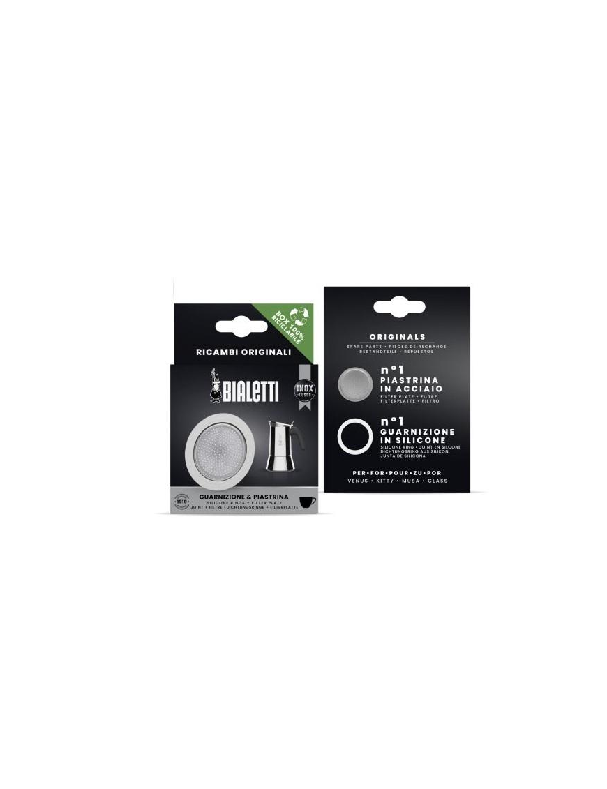 BIALETTI STAINLESS STEEL GASKETS+PLATE 1 - 2 CUPS