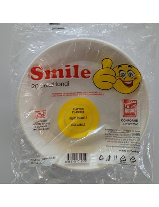 SMILE SOUTH PLATE REUSABLE PACK OF 20 PIECES