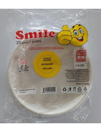SMILE DINNER PLATE PACK OF 20 REUSABLE PIECES