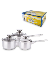 CASSERUOLE 1 MANICO CON COPERCHIO 3 PEZZI 12/14/16 CENTIMETRI